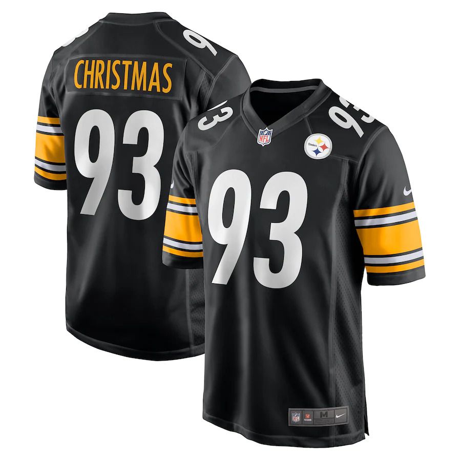 Men Pittsburgh Steelers #93 Demarcus Christmas Nike Black Game NFL Jersey->pittsburgh steelers->NFL Jersey